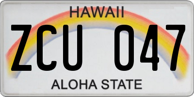 HI license plate ZCU047