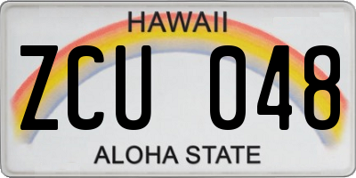 HI license plate ZCU048