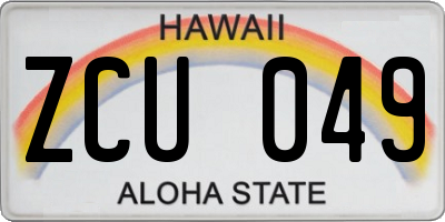 HI license plate ZCU049