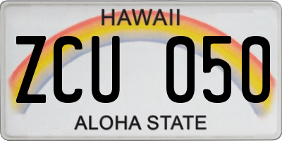 HI license plate ZCU050