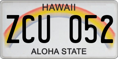 HI license plate ZCU052