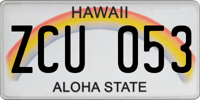 HI license plate ZCU053