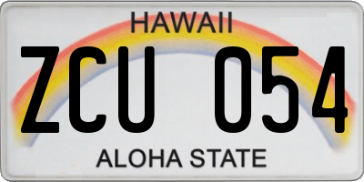HI license plate ZCU054