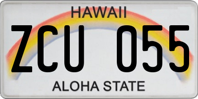 HI license plate ZCU055