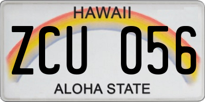 HI license plate ZCU056
