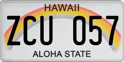 HI license plate ZCU057