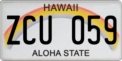 HI license plate ZCU059