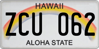 HI license plate ZCU062