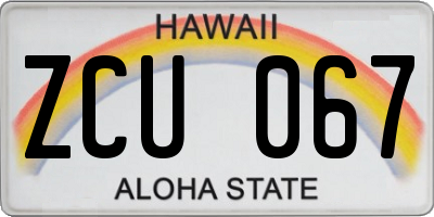 HI license plate ZCU067