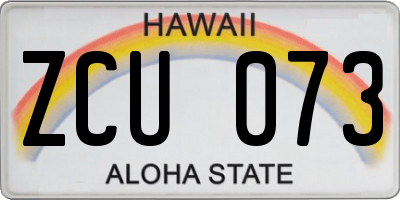 HI license plate ZCU073