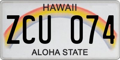 HI license plate ZCU074