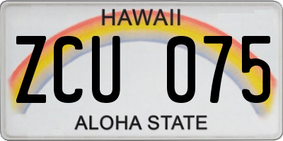 HI license plate ZCU075