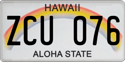 HI license plate ZCU076