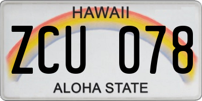 HI license plate ZCU078