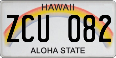 HI license plate ZCU082