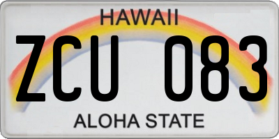 HI license plate ZCU083