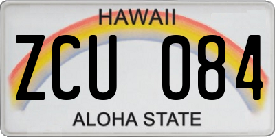 HI license plate ZCU084