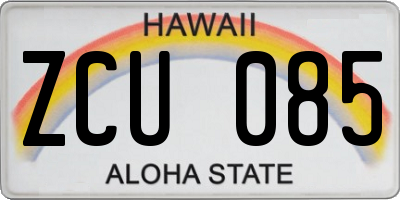 HI license plate ZCU085