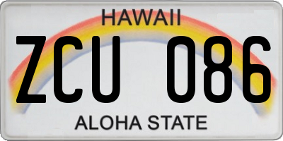 HI license plate ZCU086