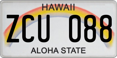 HI license plate ZCU088