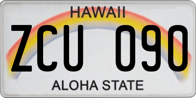HI license plate ZCU090