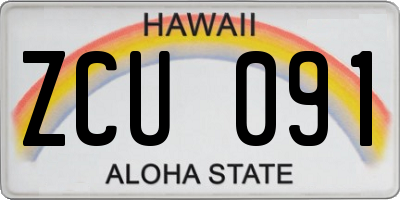 HI license plate ZCU091