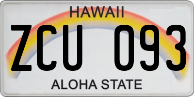 HI license plate ZCU093