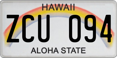 HI license plate ZCU094