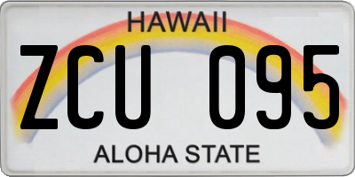 HI license plate ZCU095