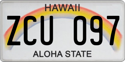 HI license plate ZCU097