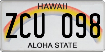 HI license plate ZCU098