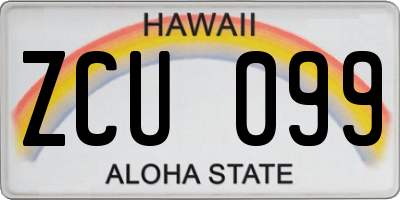 HI license plate ZCU099