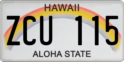 HI license plate ZCU115