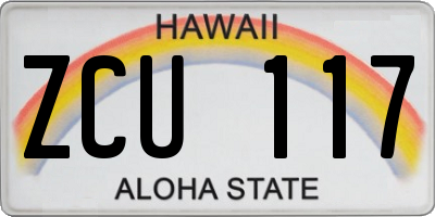 HI license plate ZCU117