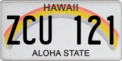 HI license plate ZCU121