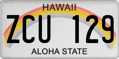 HI license plate ZCU129