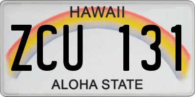 HI license plate ZCU131