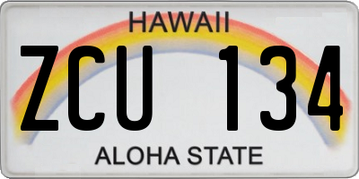 HI license plate ZCU134