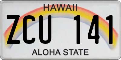 HI license plate ZCU141
