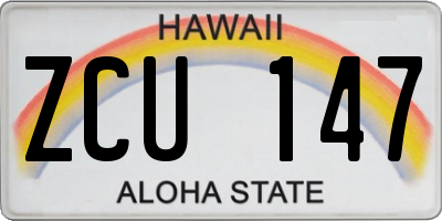 HI license plate ZCU147