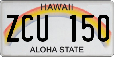 HI license plate ZCU150