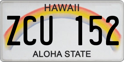 HI license plate ZCU152