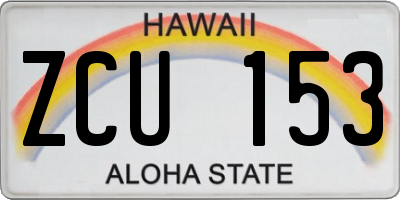 HI license plate ZCU153