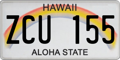 HI license plate ZCU155