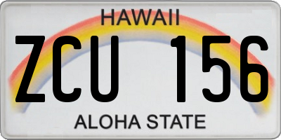 HI license plate ZCU156