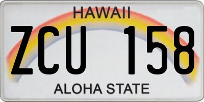 HI license plate ZCU158