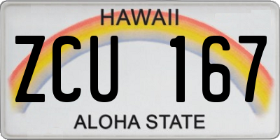 HI license plate ZCU167