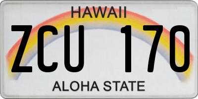 HI license plate ZCU170