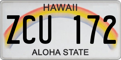 HI license plate ZCU172