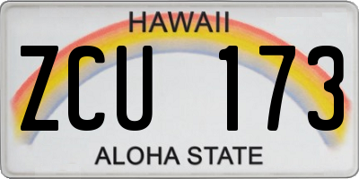 HI license plate ZCU173